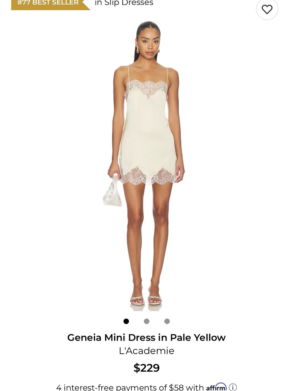 Geneia Mini Dress in Pale Yellow - L'Academie (Revolve) - Picture 4 of 4